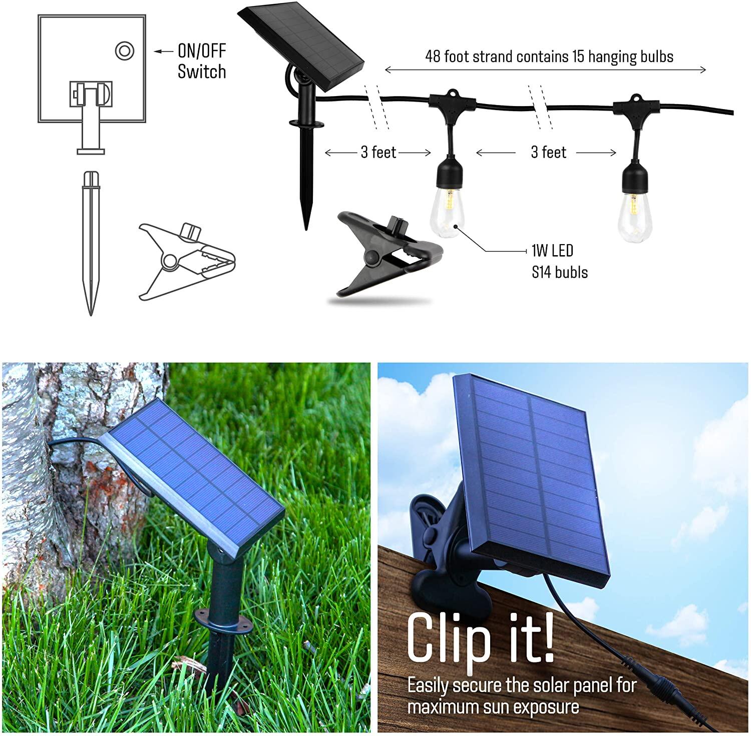  Solar Powered Waterproof Outdoor LED String Lights - Thumbnail 2