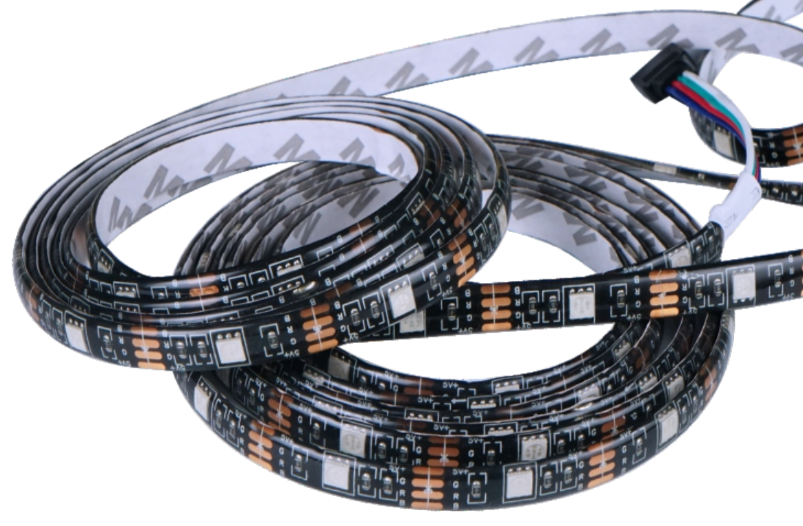 12V 24V 5050 RGB Black PCB Epoxy Glue Flexible LED Tuya Strip Light app control 