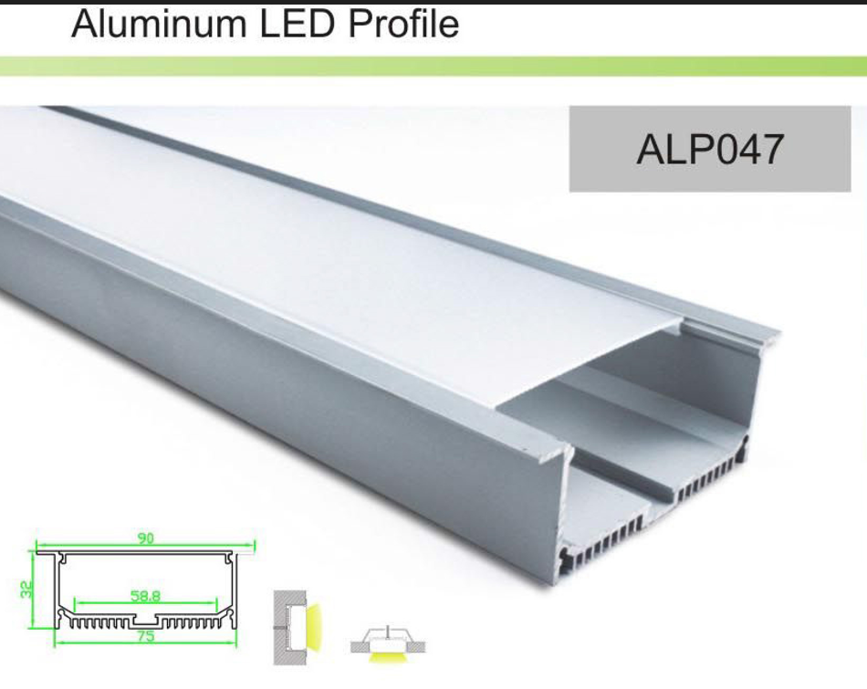 Recessed Trimless LED Aluminum Profile Flangeless Mud-in Linear Channel
