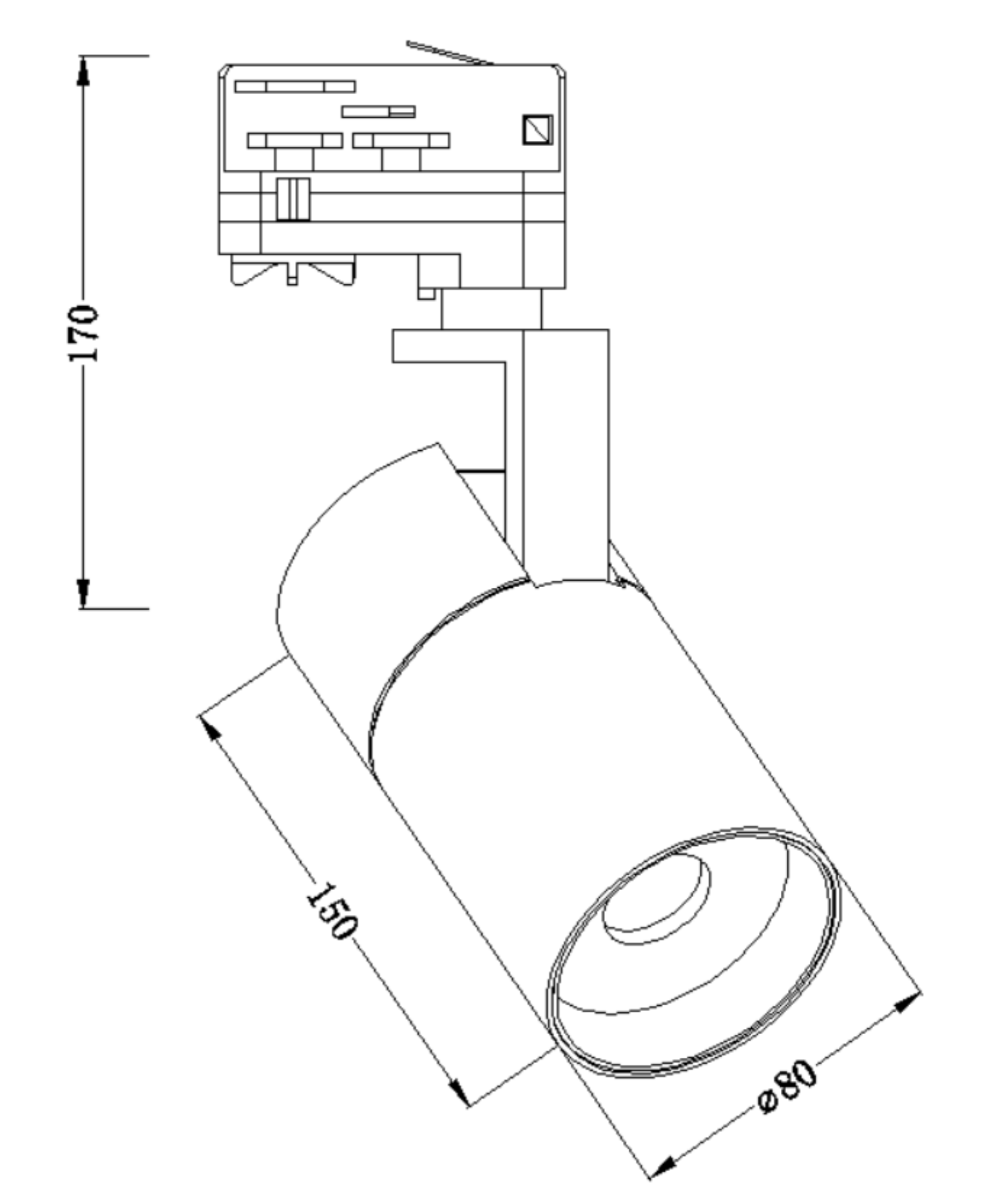 TC- XF8035D-Track Spotlight with Reflector Cup (Square Beam) - Thumbnail 2