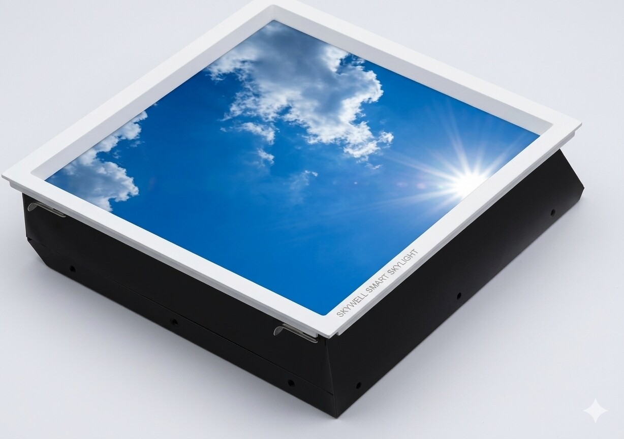 Smart Square Blue Sky LED Skylight, Artificial Sunlight Ceiling Light with Deep Recessed Box - Thumbnail 2