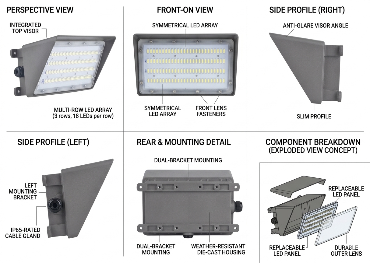 Commercial Outdoor LED Wall Pack Light - Thumbnail 3