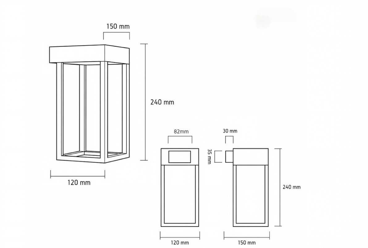 Solar lamp Modern Outdoor Wall Light - Thumbnail 2