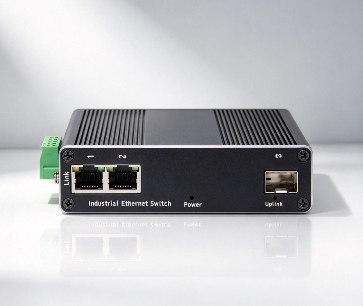2 Port Industrial media converter+1 optical 10/100