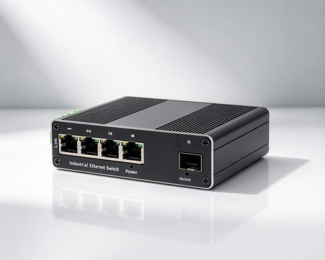 4 Port Industrial switch+1SFP 10/100 Media converter