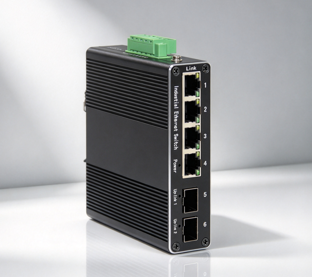 4 Port Industrial Switch+2 SFP 10/100 2