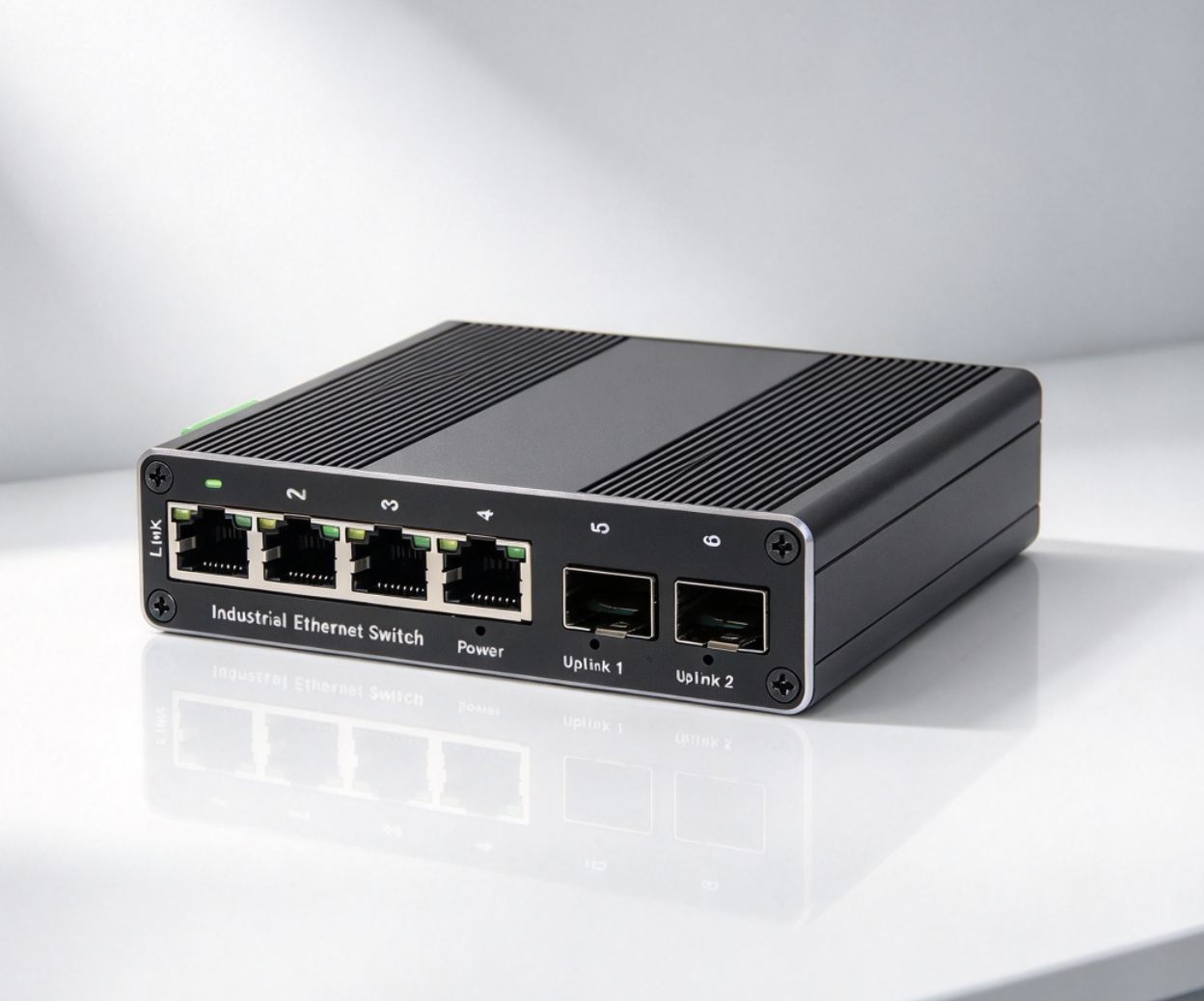 4 Port Industrial Switch+2 SFP 10/100