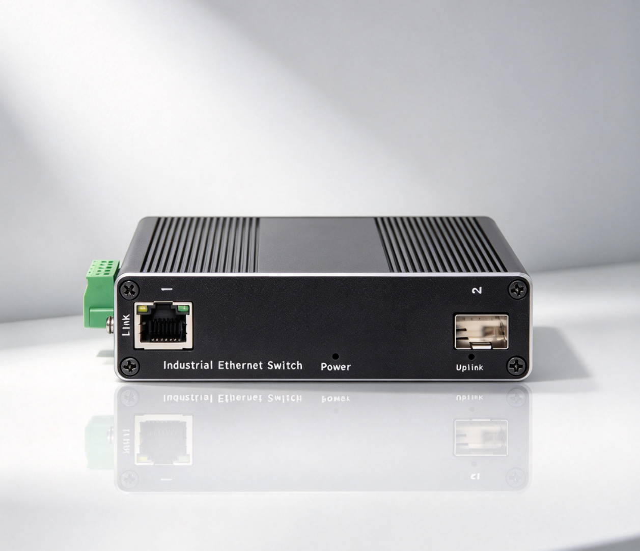 1 Port Industrial media converter+1 Port optical 10/100