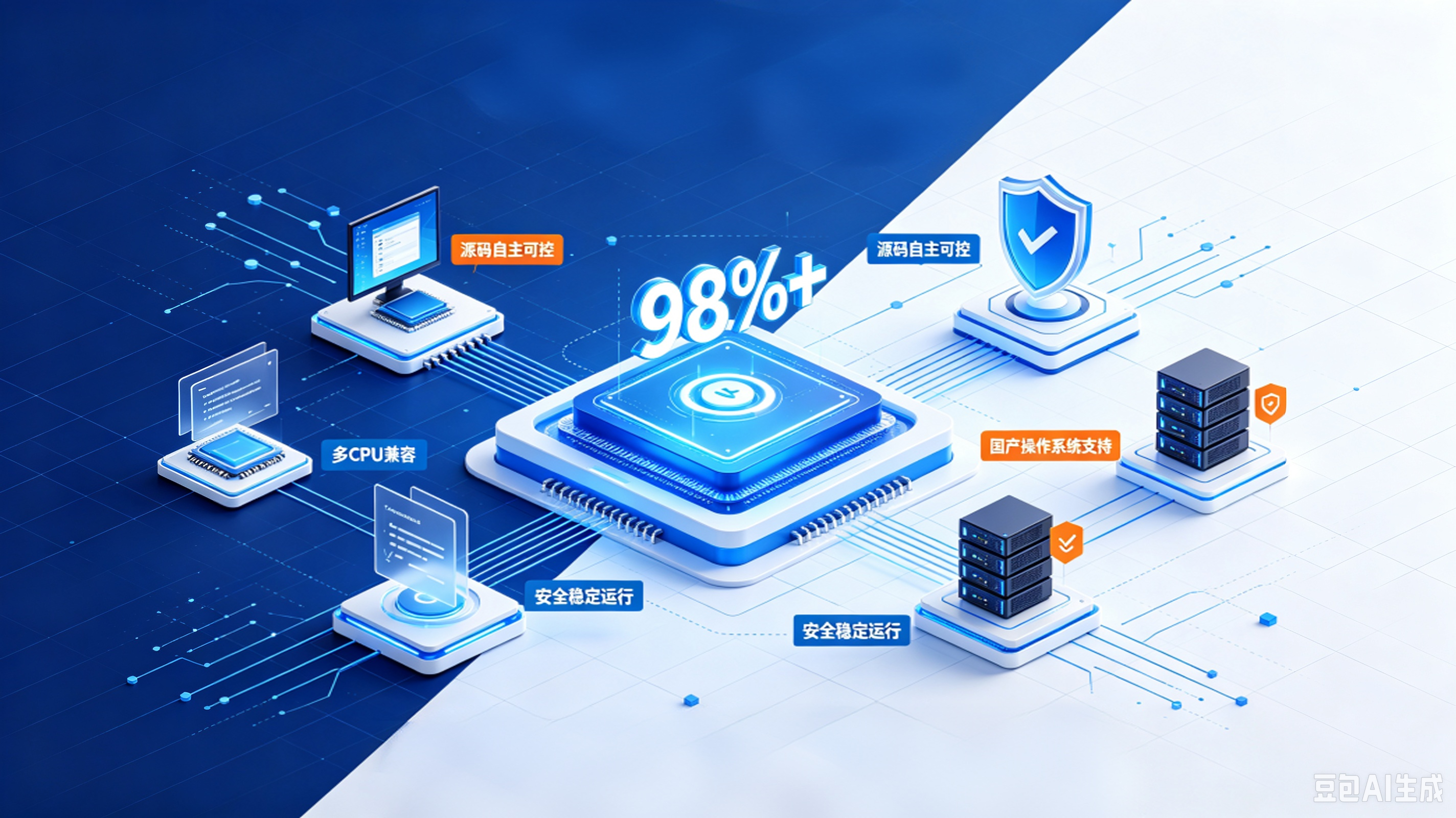 98%+ fully independent source code, compatible with multiple CPUs and domestic operating systems