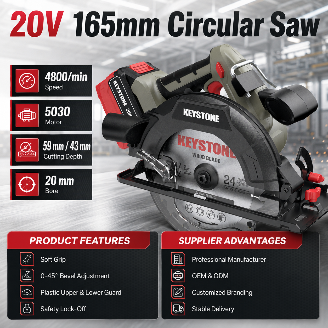 MOYOTEC MOYO-CS05-MAX 20V Cordless Brushless Circular Saw