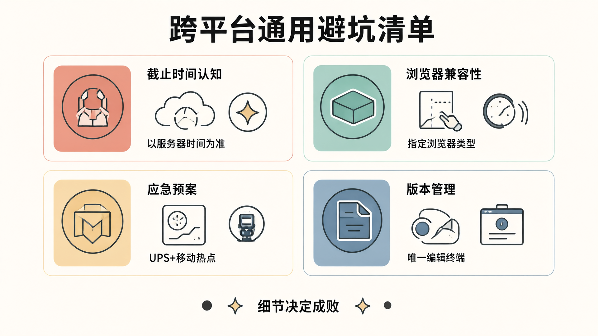 跨平台通用避坑清单