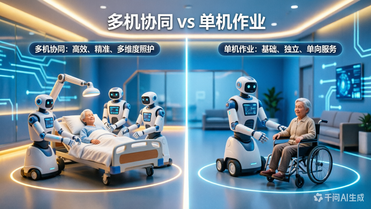 多机协同与单机养老机器人优势劣势？