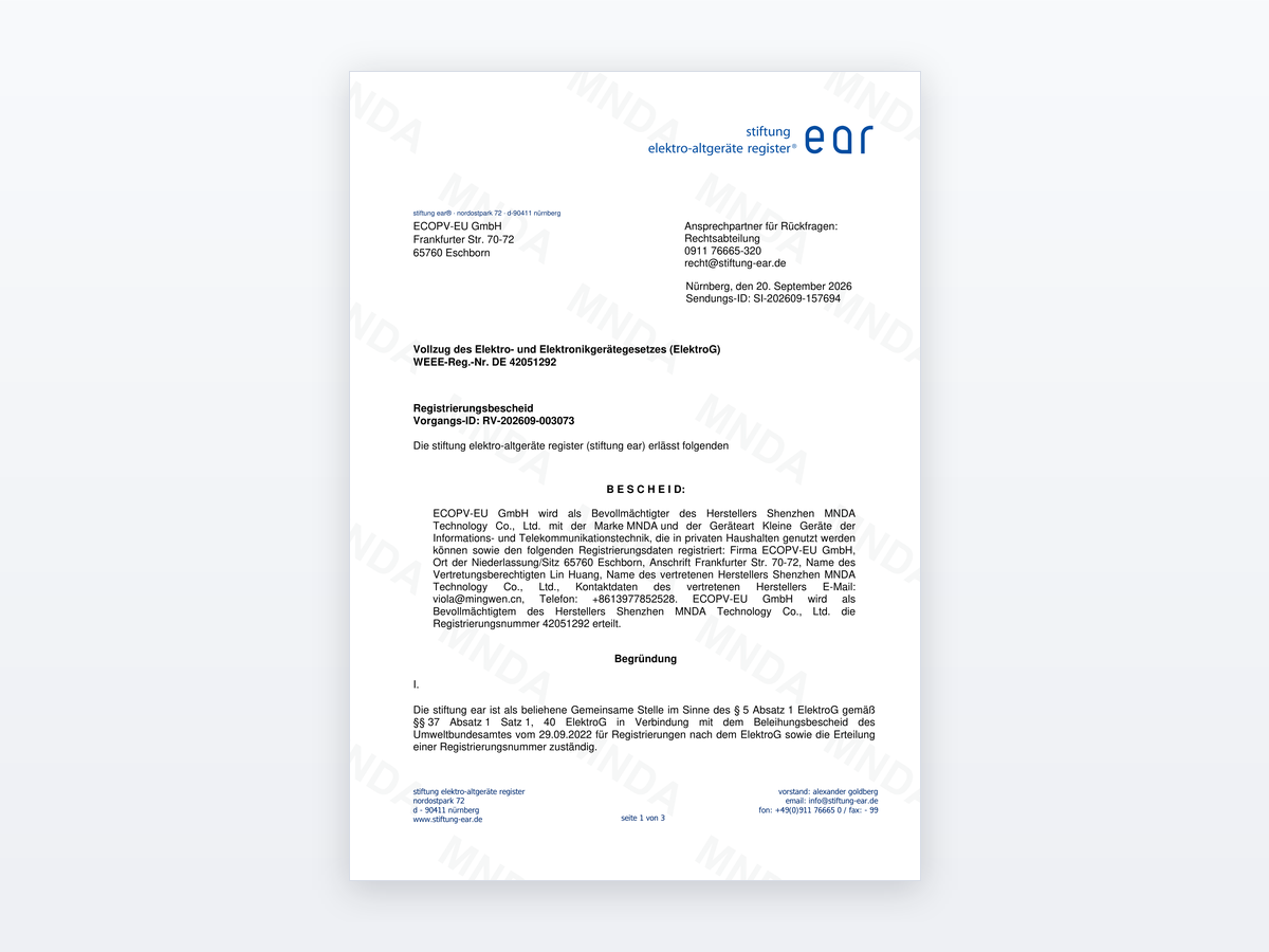 German WEEE Registration (ElektroG)
