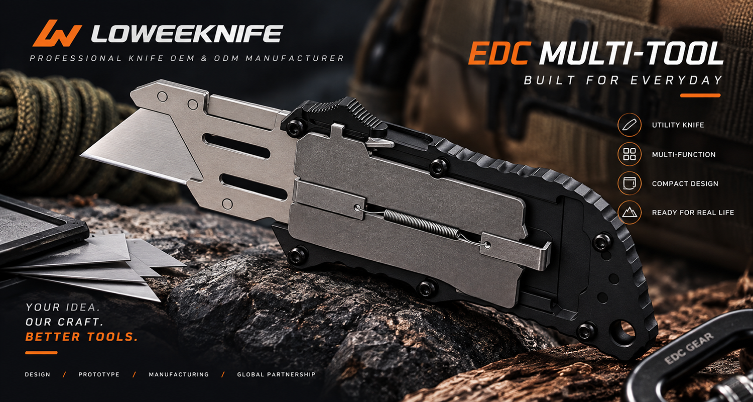 EDC Multi-Tool Knife with Spring-Assisted Opening and Replaceable Blade System
