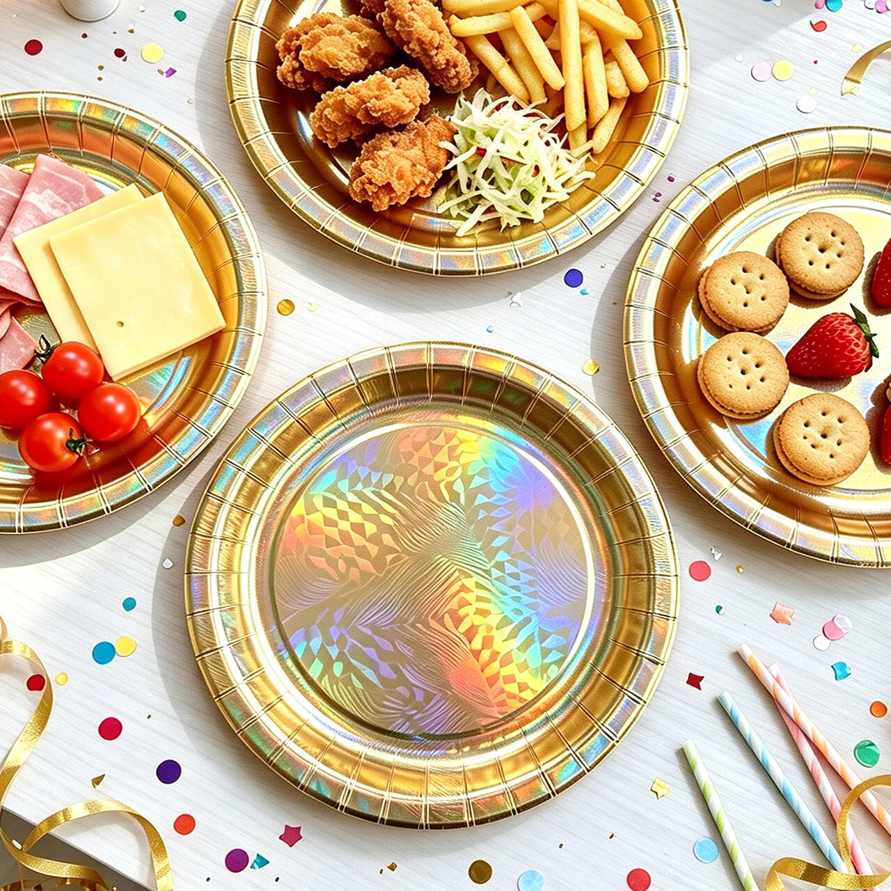 Hotstamp / Holographic / Foil / Iridescent Paper Plates thumbnail 4