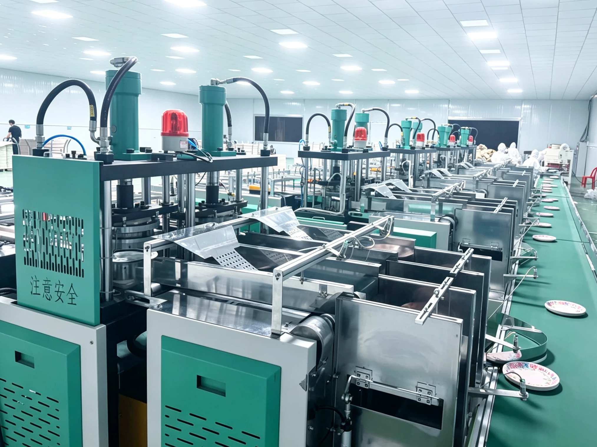 Automatic paper plate forming machine in clean workshop