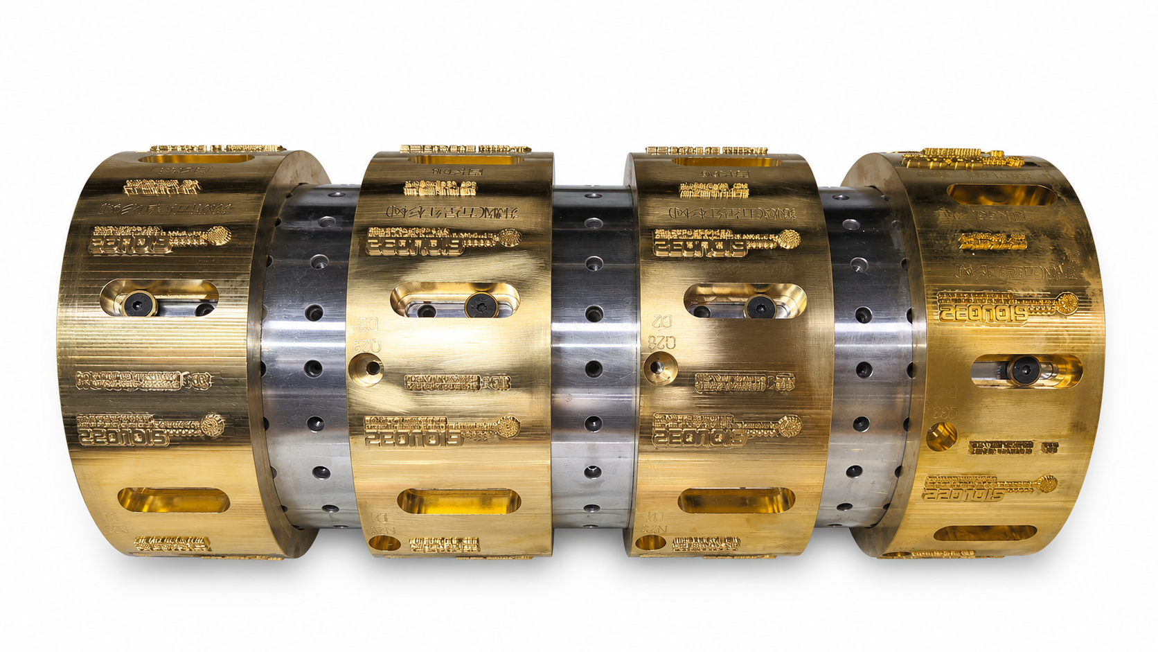 Precision Hot Stamping and Embossing Cylinders – Gold and Steel Cylinder Detail