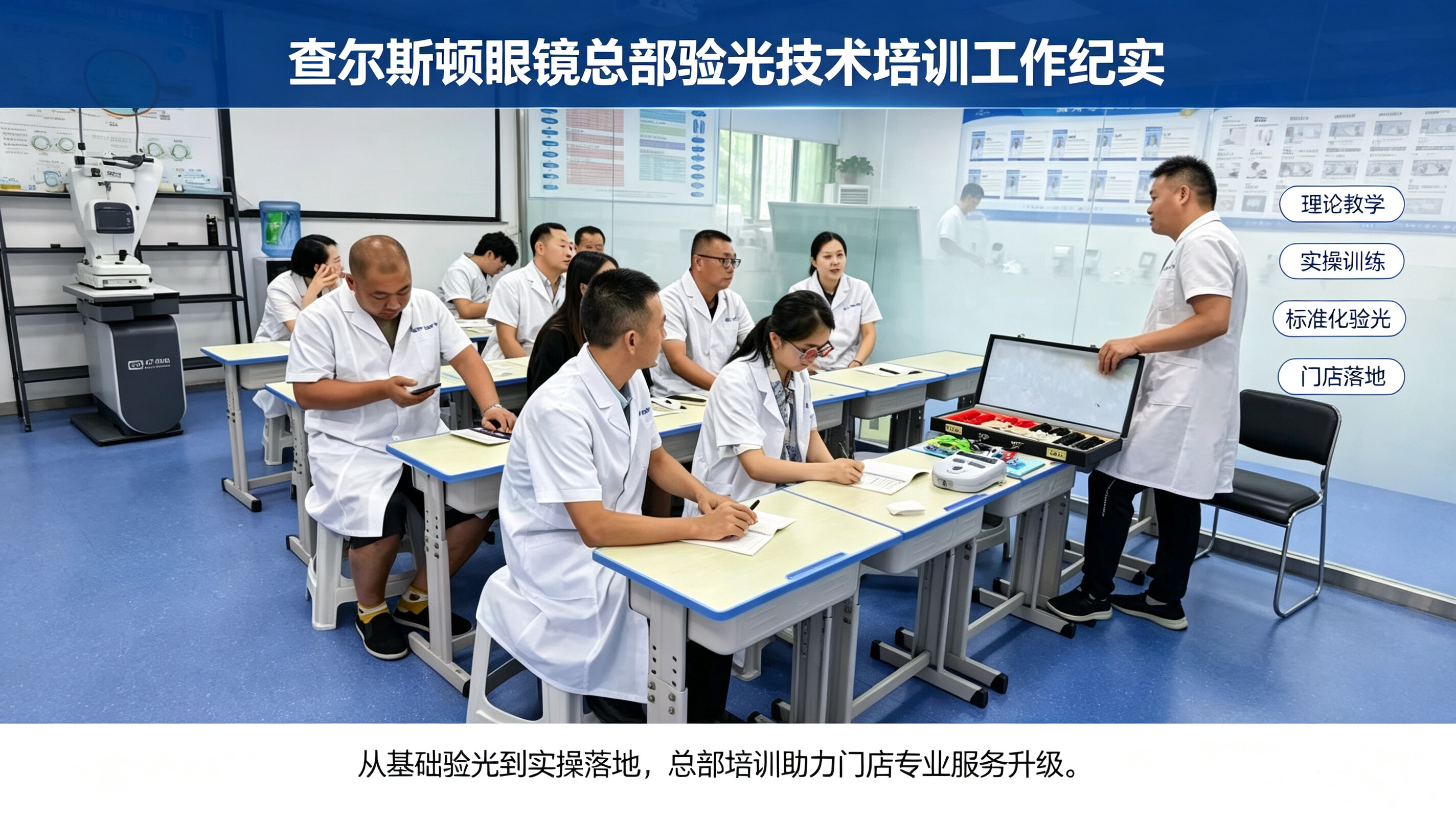 查尔斯顿资讯纪实｜视光人才培养：查尔斯顿眼镜总部验光技术培训工作纪实