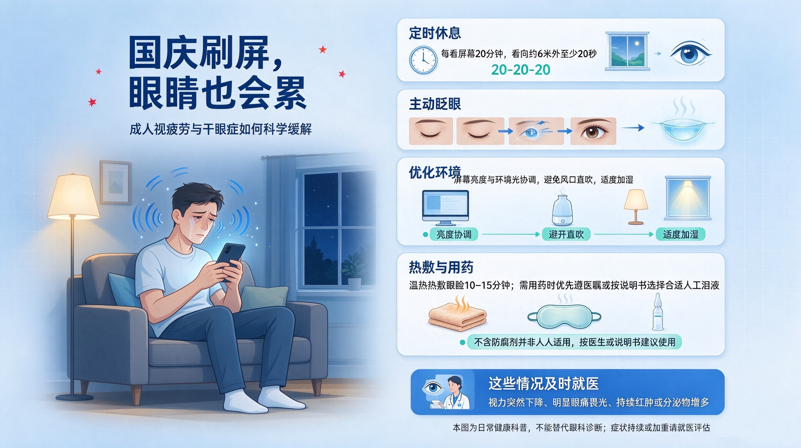 查尔斯顿资讯国庆宅家长时间刷屏,成人视疲劳与干眼症如何科学缓解