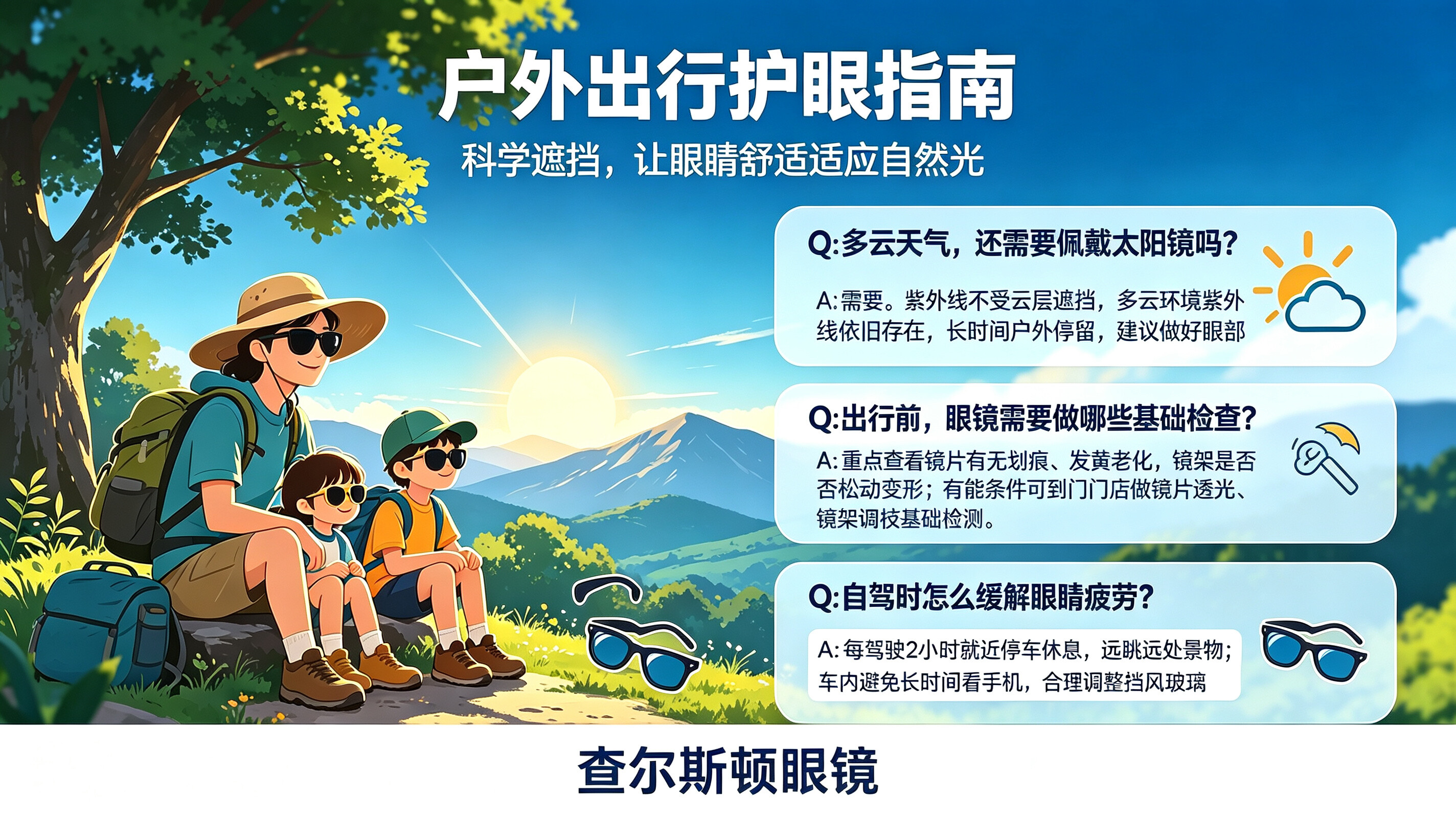 查尔斯顿资讯长假出行护眼提示：户外活动与旅途用眼注意事项