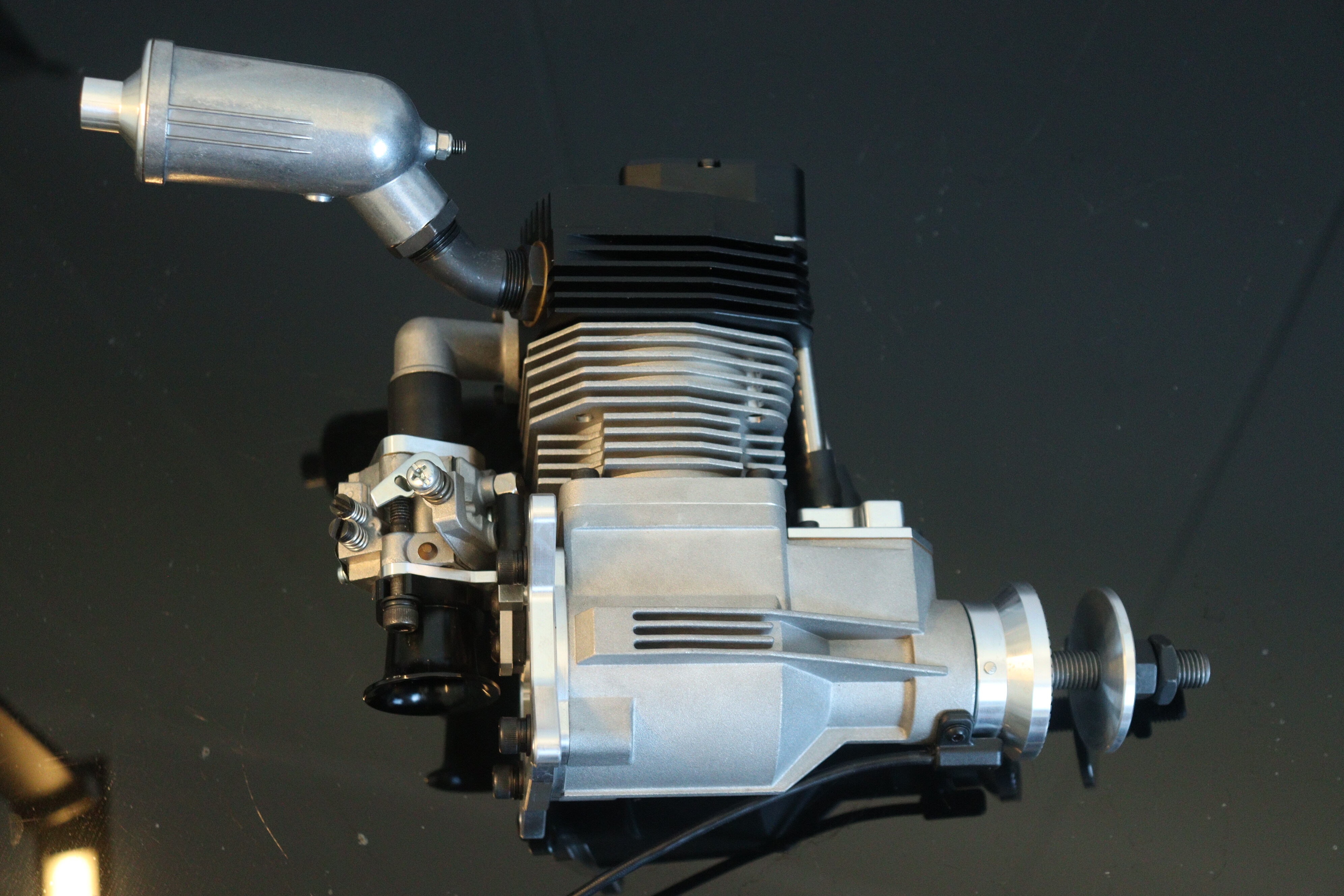Side view of the engine