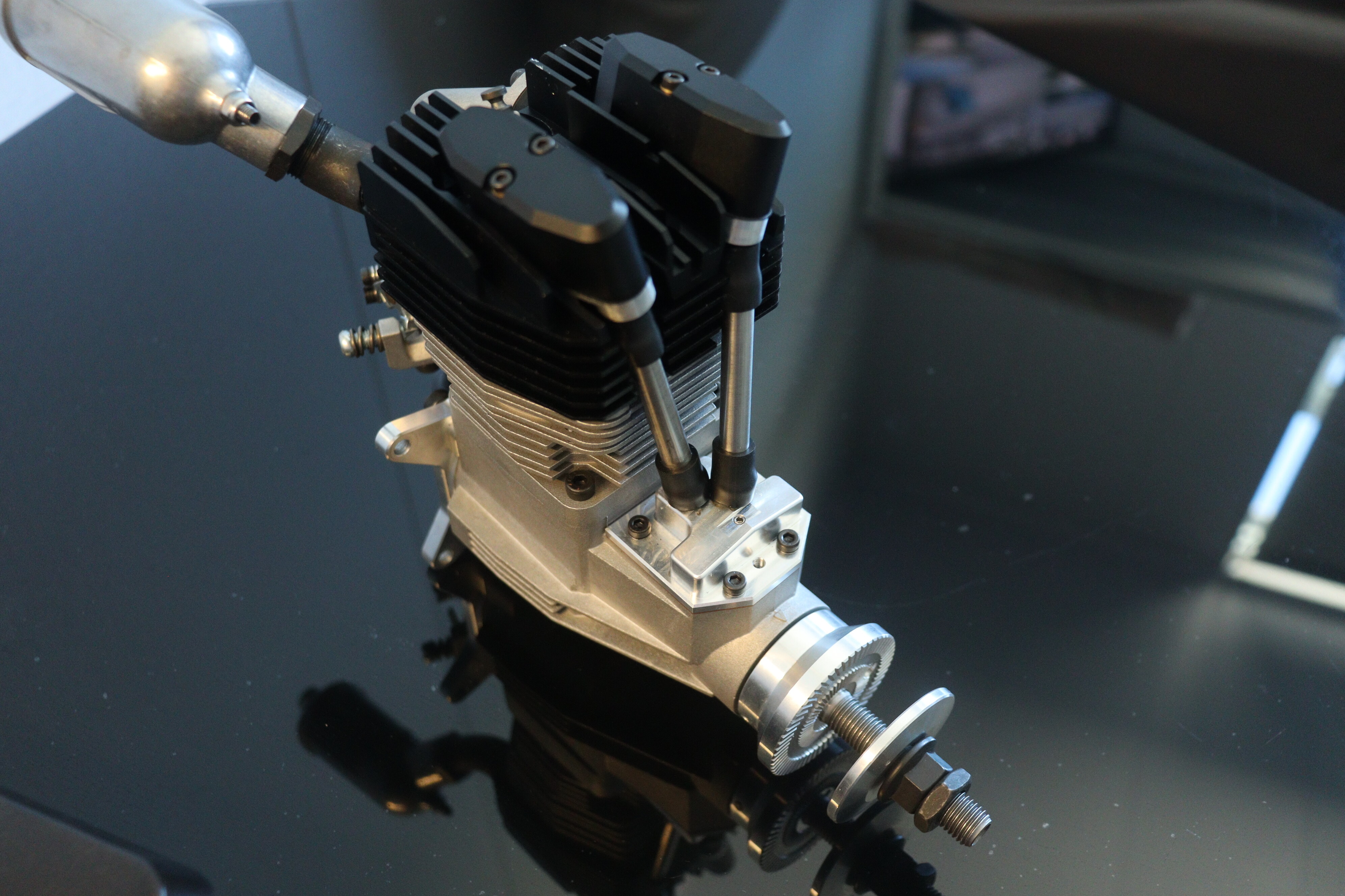 Top-down oblique view of the engine
