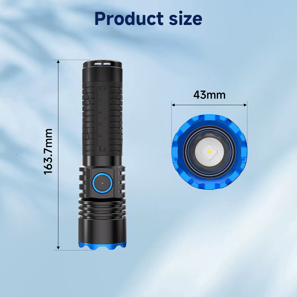 Product Size Dimensions - 163.7mm Length 43mm Head Diameter