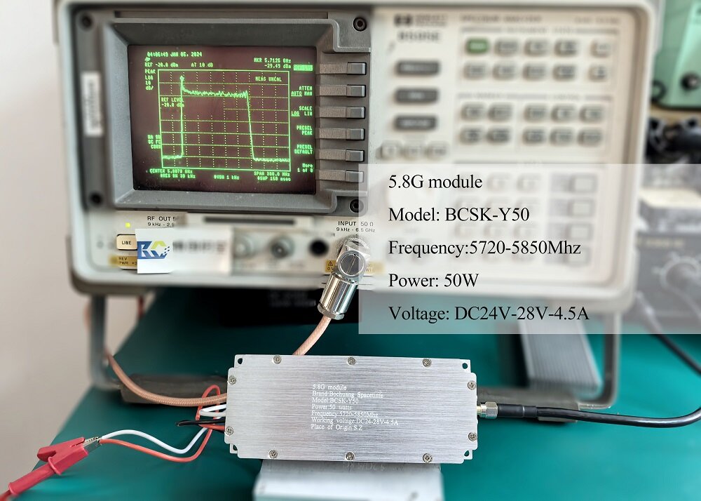 博创时空BCSK-Y50 5.8GHz带宽射频功率放大模块 50W线性功放 无人机反制专用射频放大器