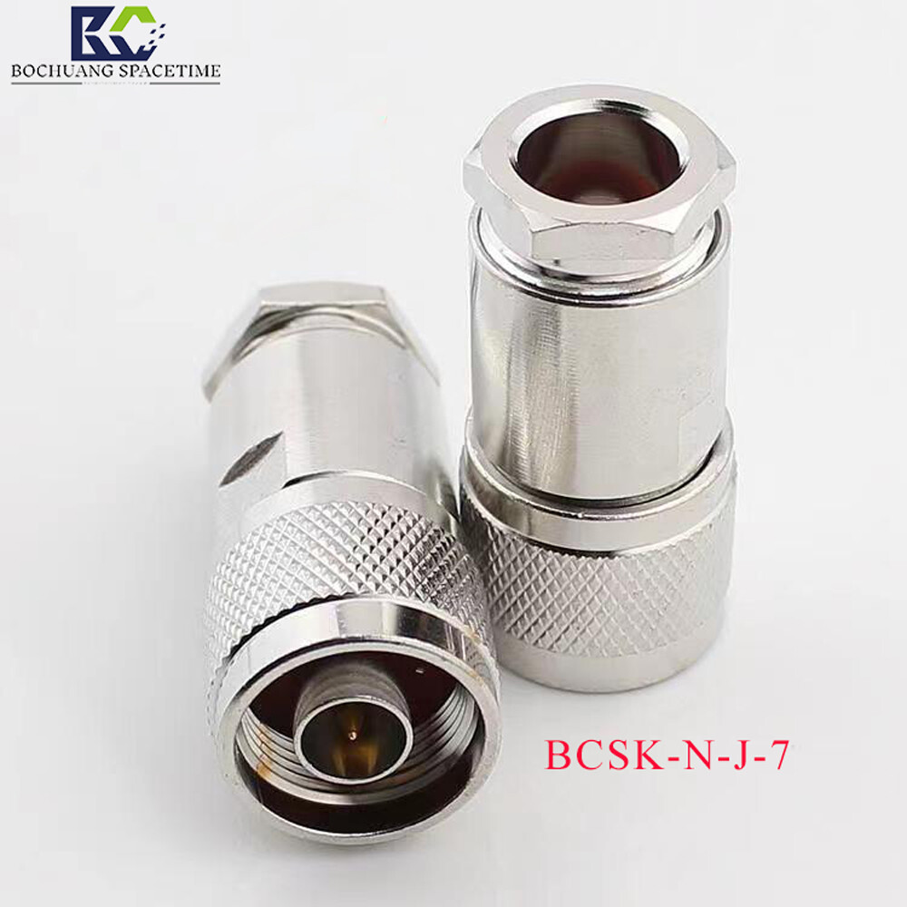 N-Type Male Crimp RF Connector | 50Ω DC-6GHz, Compatible with SYV-50-7/7D-FB/LMR400 Cables. Designed for UAV Jammers, Base Stations, Radars, and Test Equipment.