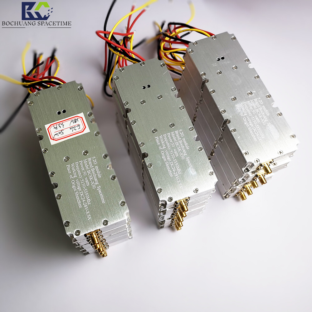 博创时空BCSK-X50 5.2G射频功放模块 50W大功率 5150-5350MHz 无人机反制专用 GAN芯片工业级放大器带环形器保护