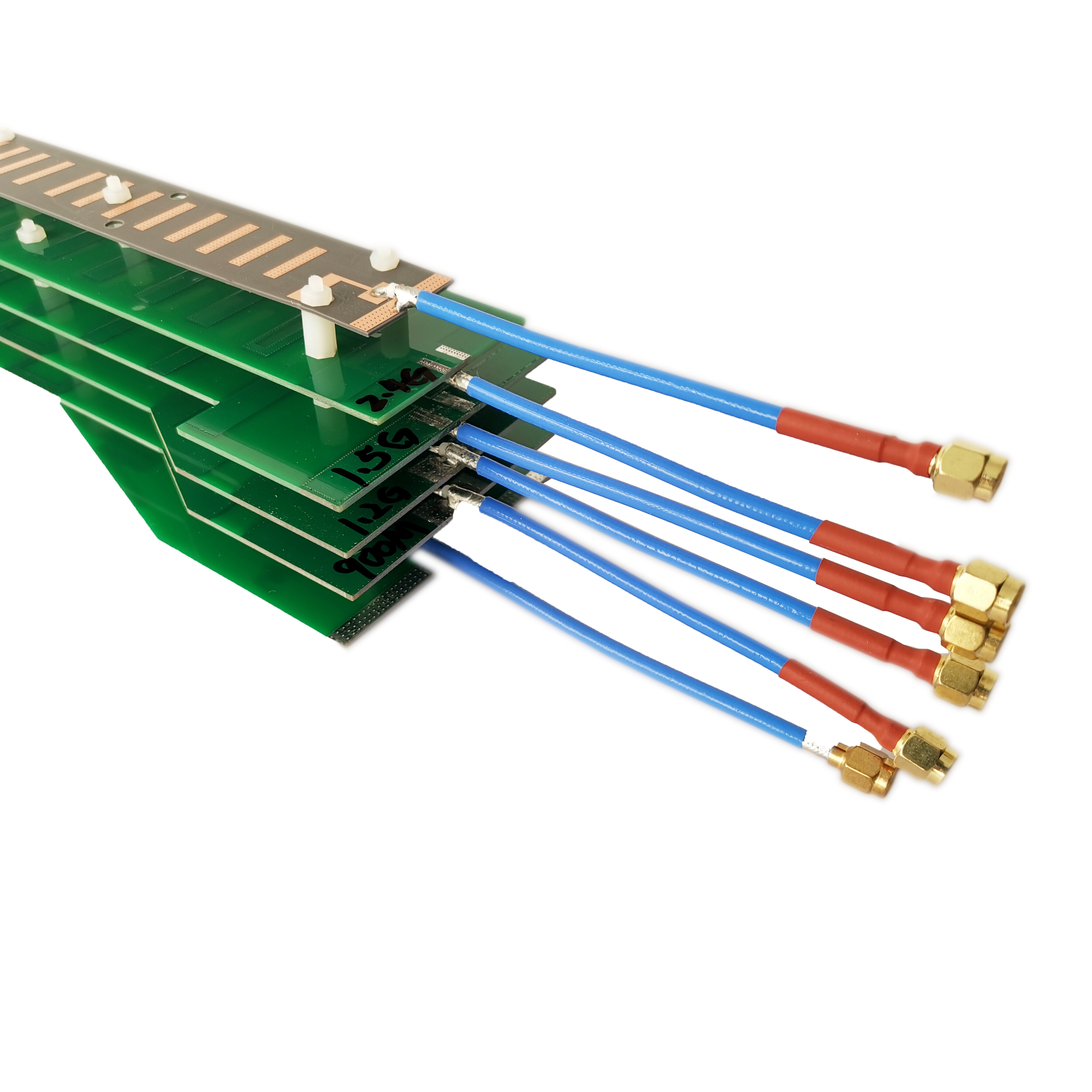 博创时空BCSK-ZH06六频PCB定向天线 | 433M+900M+1.2G+1.5G+2.4G+5.8G高增益SMA接口 适用于无人机干扰枪/信号屏蔽/通信增强