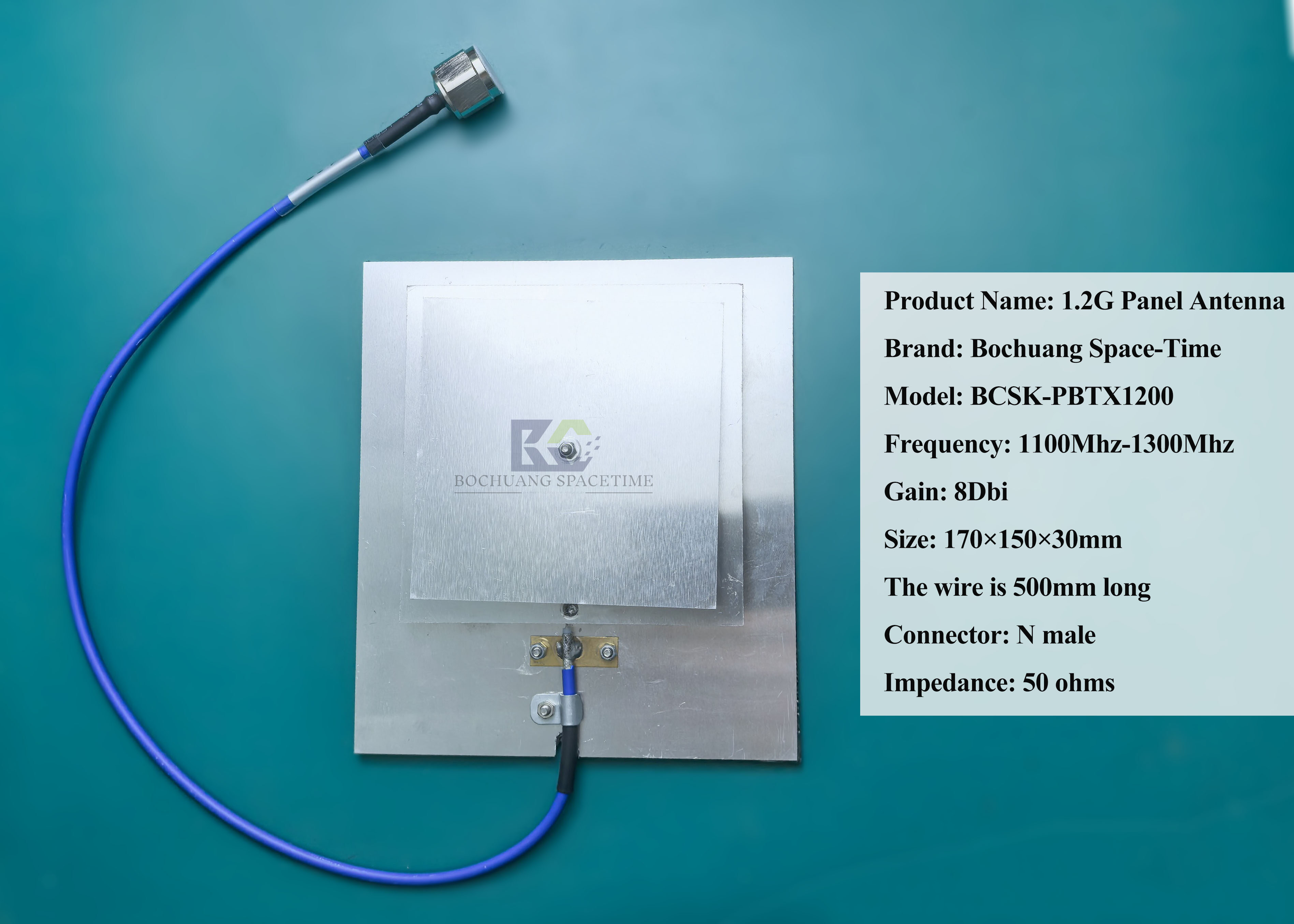 博创时空 BCSK-PBTX1200 1.2G定向平板天线 8dBi高增益N公头射频天线 适用于无人机通信与无线回传