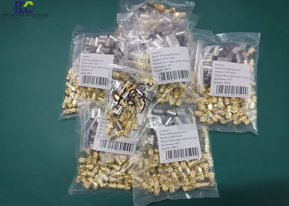 SMA RF Coaxial Connector Kit (Male/Female) | 50Ω Gold-Plated Threaded Interface for WiFi Antennas, 4G Modules, UAV Video Transmission, and Radio Testing