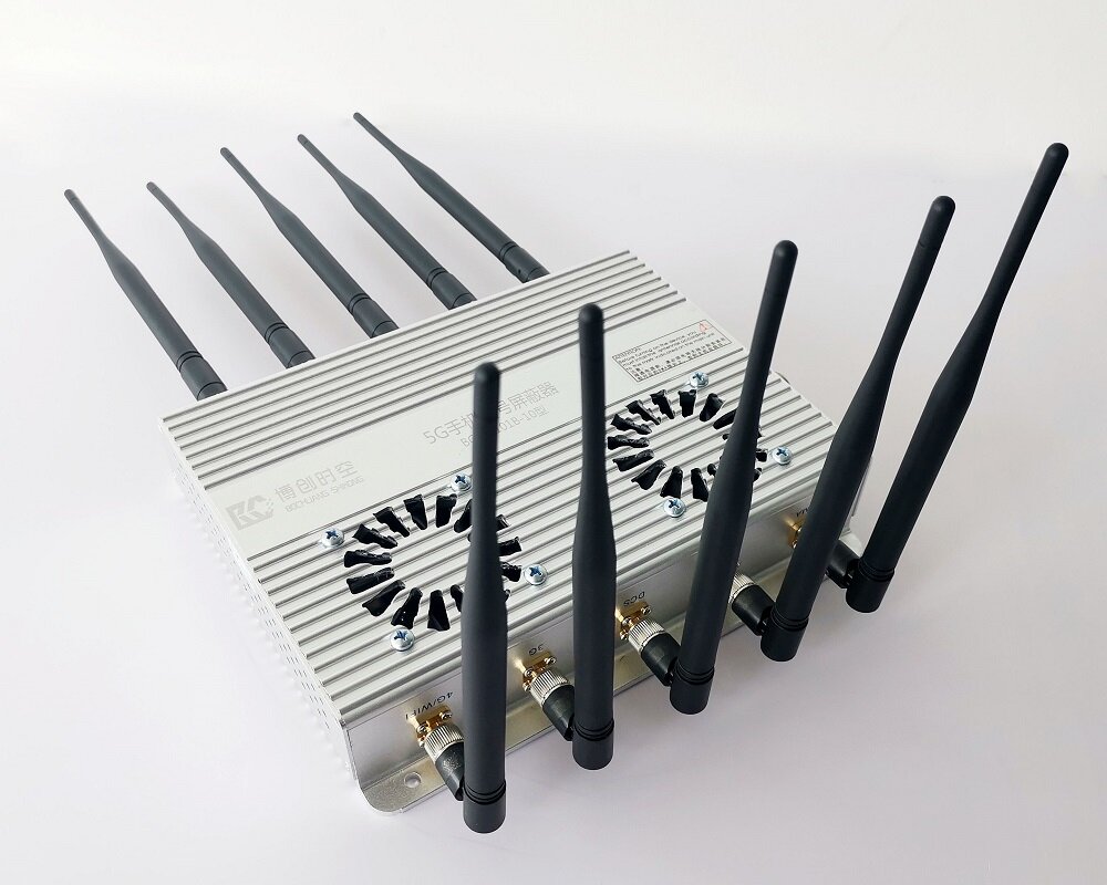 Bocuang Space-Time BSKS-101B-10 10-Channel 5G Cell Phone Signal Jammer | 2G/3G/4G/5G/WiFi Full-Band Blocking, High-Power Jammer for Prison Cells