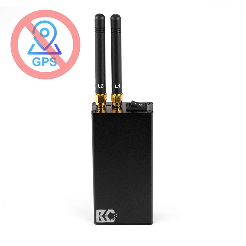 Dual-Antenna Handheld GPS Signal Jammer (L1-L5 (Full Band/Omni-directional) for Global Positioning Tracking Privacy Protection