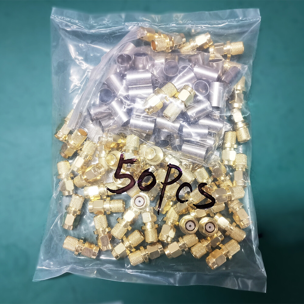 SMA RF Coaxial Connector Kit (Male/Female) | 50Ω Gold-Plated Threaded Interface for WiFi Antennas, 4G Modules, UAV Video Transmission, and Radio Testing