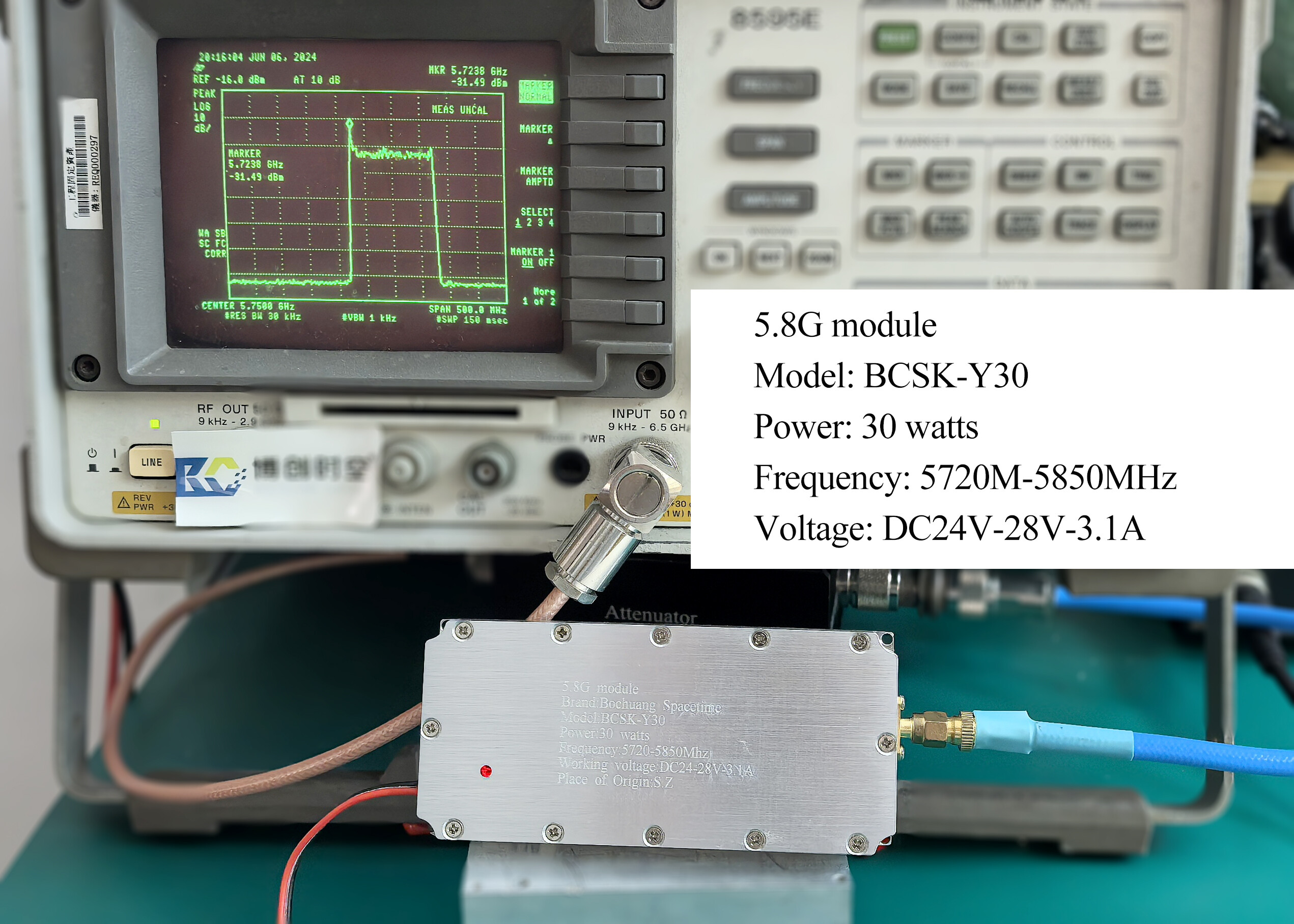 BCSK-Y30 Model 5.8GHz Linear Power Amplifier Module 30W 5720-5850MHz Industrial-Grade Drone Countermeasure Amplifier