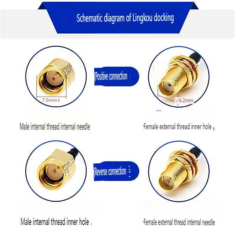 Bochuang Time and Space SMA Male-to-Female RF Extension Cable, RG316 High-Frequency Coaxial Cable Assembly, 0-6GHz Low-Loss Test Jumper, 50Ω Impedance