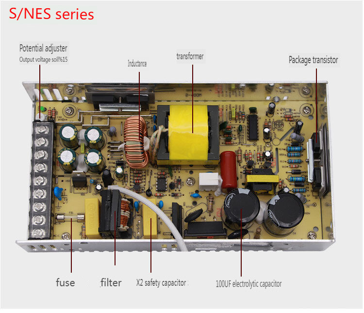 博创时空S系列开关电源 250W-600W 12V/24V双输出 工业级稳压电源 S-250/S-350/S-400/S-500/S-600