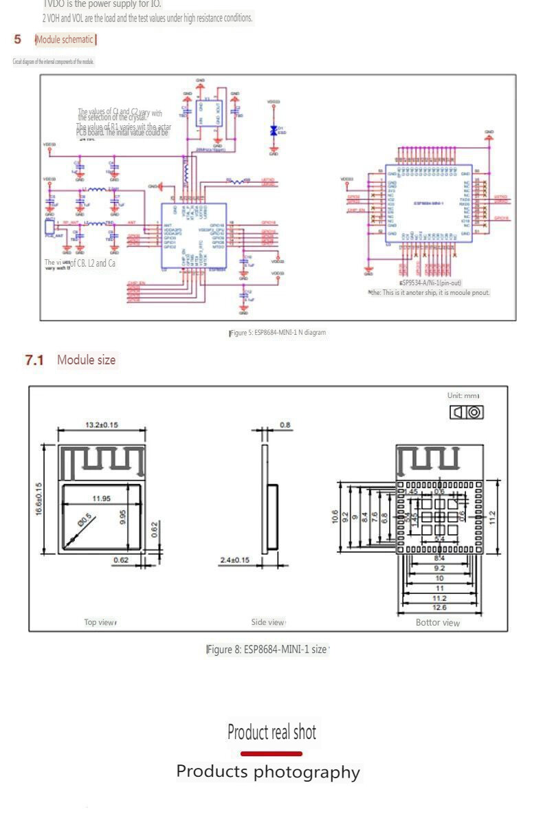 ESP8684-MINI-1-H4 WiFi Electronic Chip Module: RISC-V Architecture, Bluetooth 5.0 Dual-Mode, 4MB Flash IoT Development Board