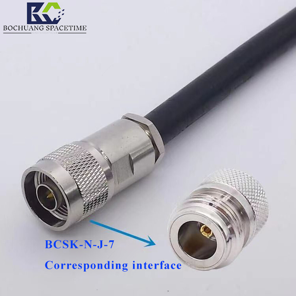 N-Type Male Crimp RF Connector | 50Ω DC-6GHz, Compatible with SYV-50-7/7D-FB/LMR400 Cables. Designed for UAV Jammers, Base Stations, Radars, and Test Equipment.