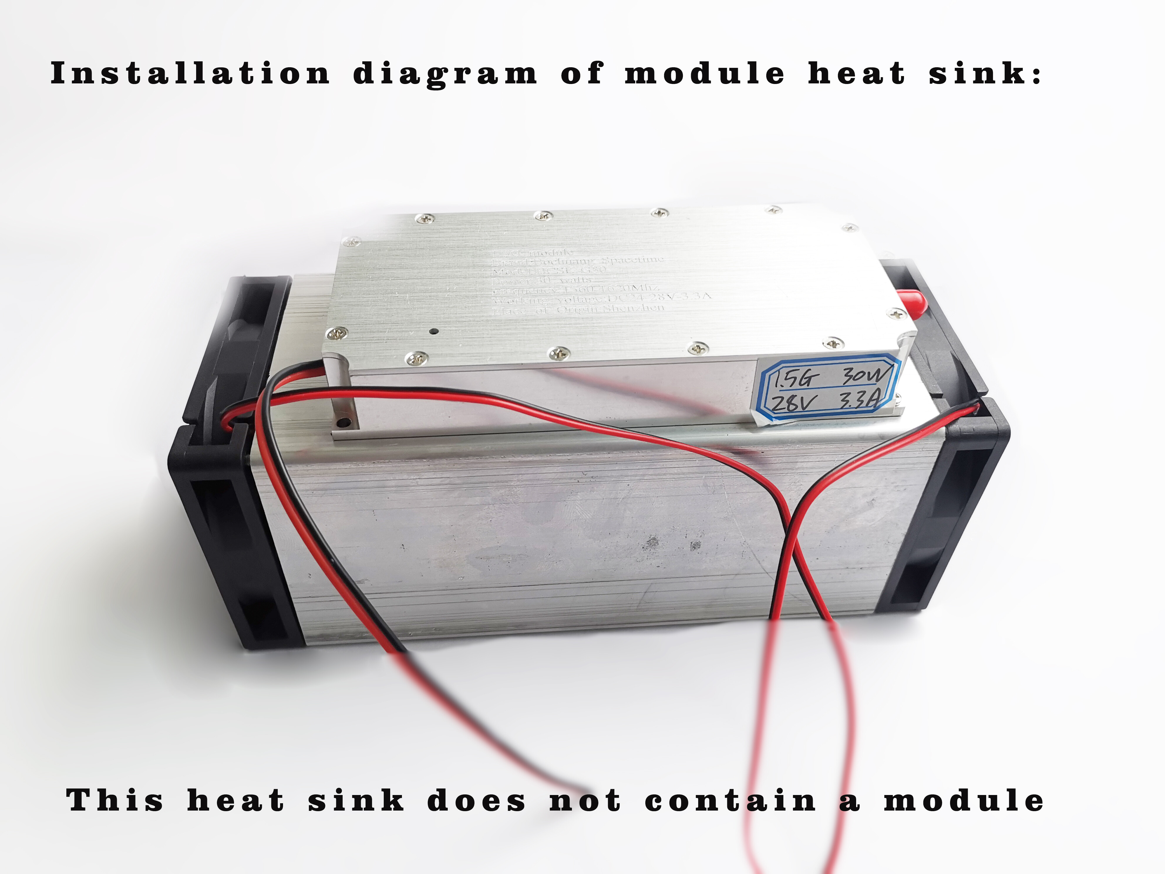 BCSK-SRQ150 Sawtooth Heat Sink for BCSK Power Amplifier Module, 70×70×150mm Aluminum Alloy Air-Cooled Heatsink for Drone Countermeasure PA Systems
