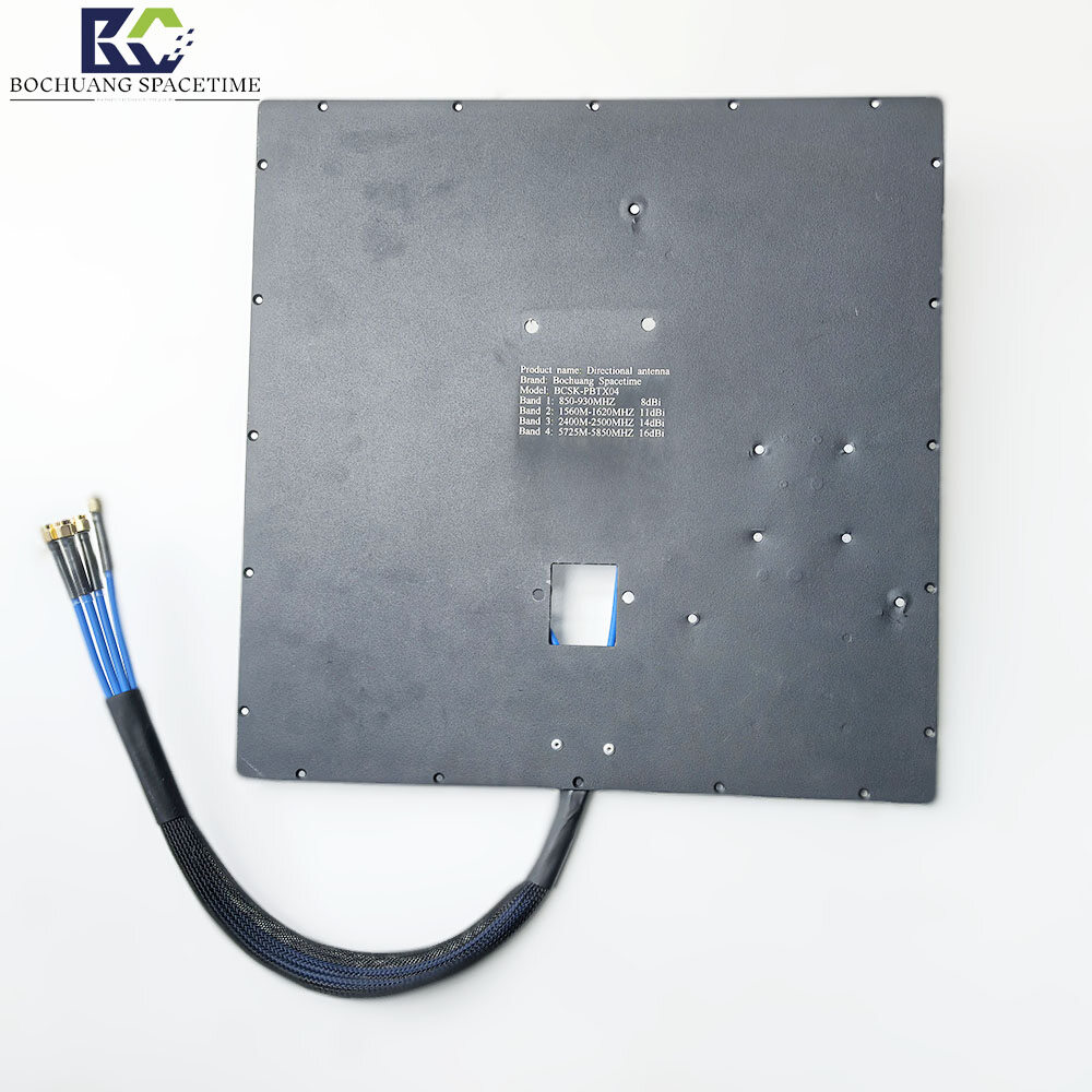 BCSK-PBTX04 Four-Band Aluminum Alloy Panel Directional Antenna (850M/1.5G/2.4G/5.8G) | Up to 16dBi Gain, Customizable Frequency and Interface for UAV Countermeasures and Full-Spectrum Jamming