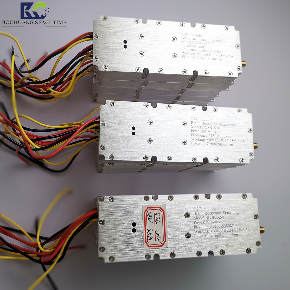 博创时空BCSK-X50 5.2G射频功放模块 50W大功率 5150-5350MHz 无人机反制专用 GAN芯片工业级放大器带环形器保护