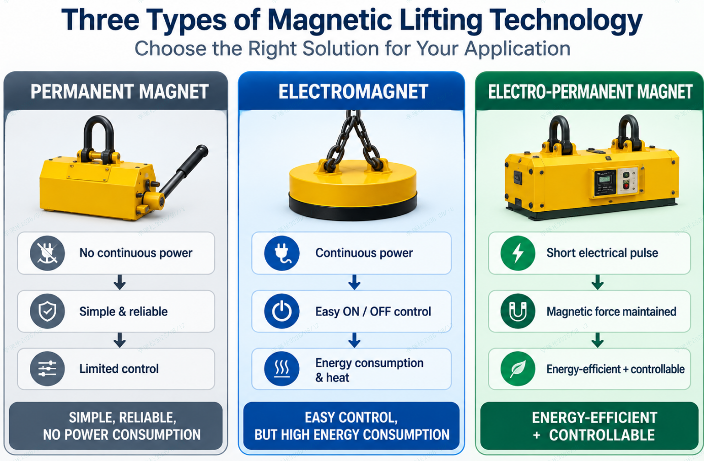 Permanent Magnet vs. Electromagnet vs. Electro-Permanent Magnet: What Is the Difference?