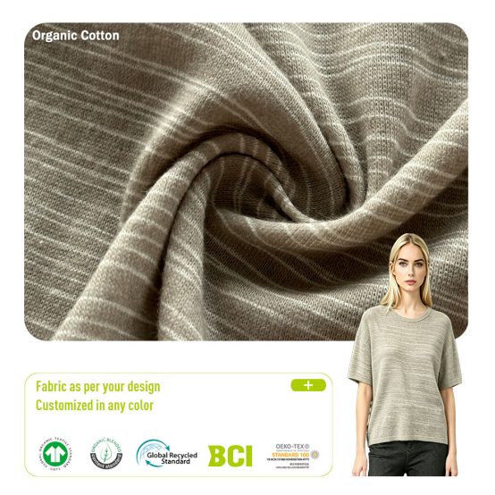Organic Cotton Rib 110-170GSM 100% Organic Cotton