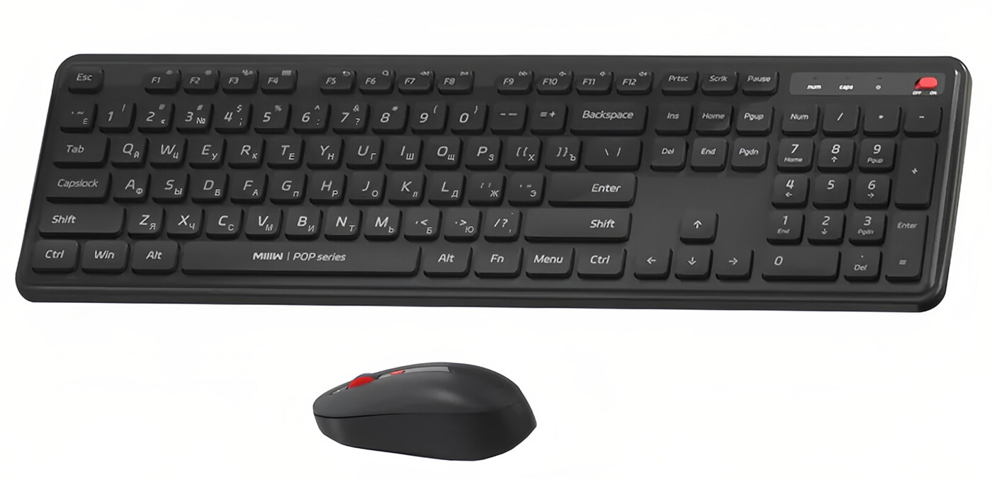 MIIIW Wireless Quiet Keyboard and Mouse Combo Gen 3 (Black)