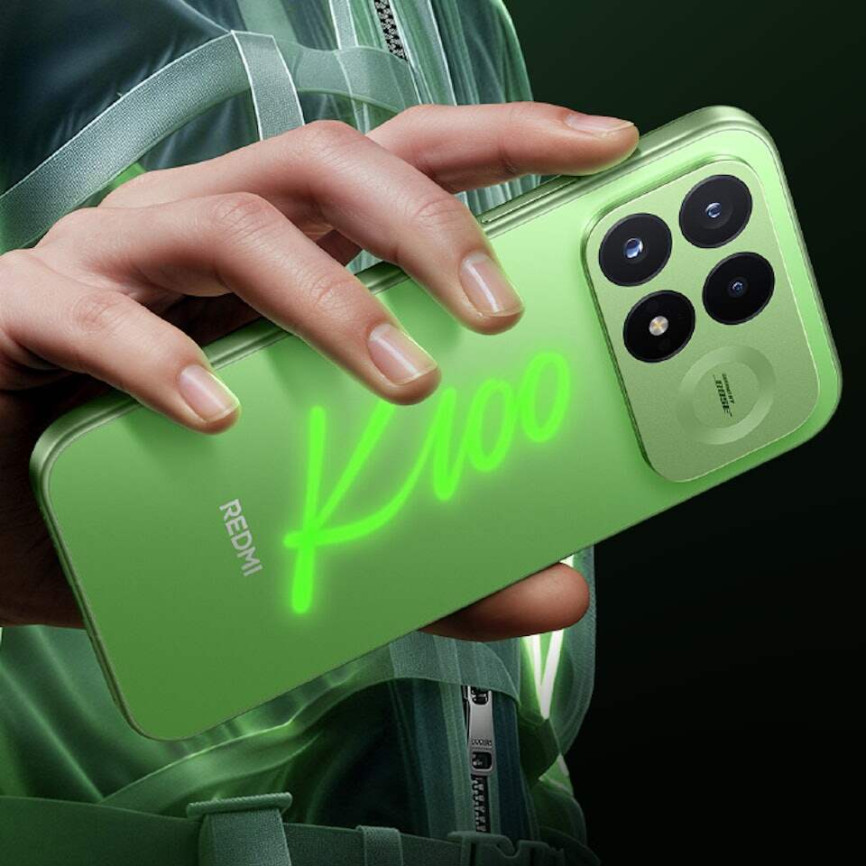 The REDMI K100 Pro introduces a new 'Firefly Glow' green variant, featuring a glow-in-the-dark rear 