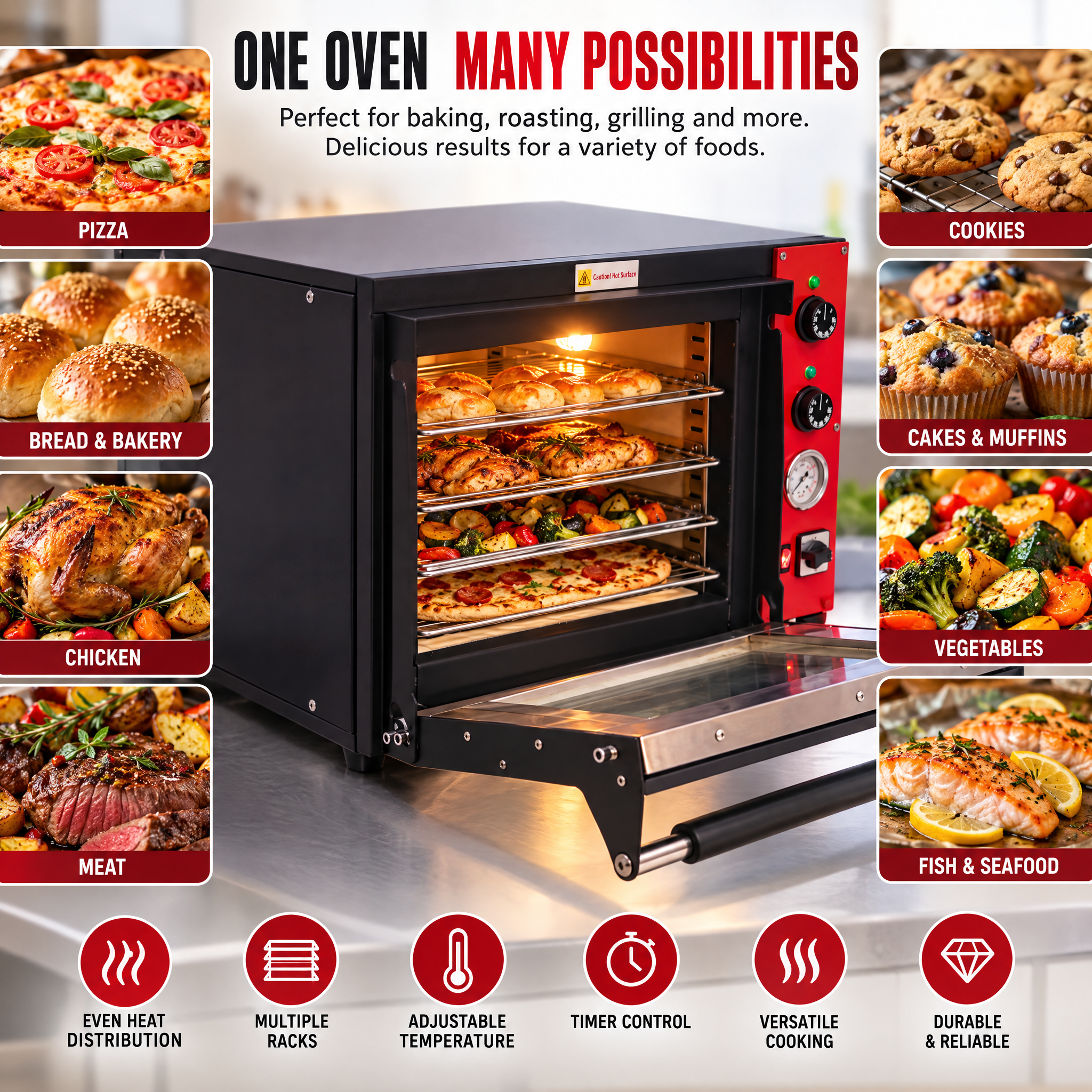 EN-400S Big Stone Chamber Pizza Oven
