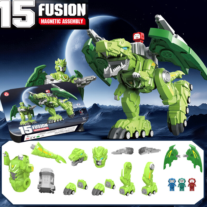 Magnetic Assembly Dinosaur Toy (15-in-1) - View 3